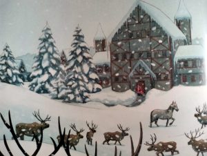Renos en la nieve en el cuento de Centella